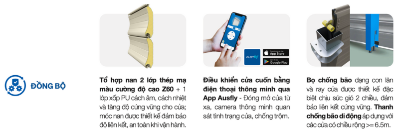 Tính năng đồng bộ cửa cuốn chống bão